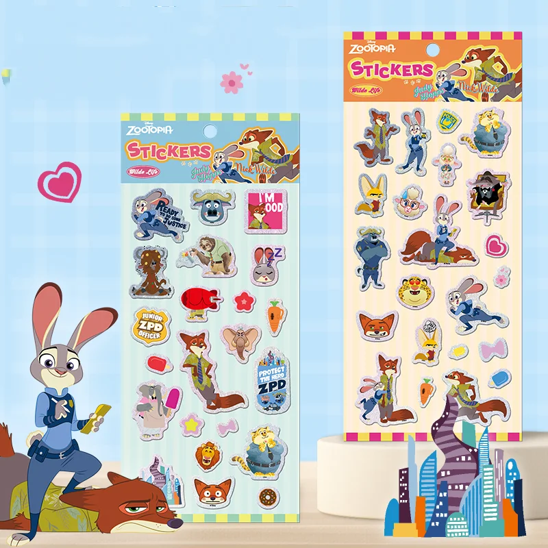 

Disney Zootopia Judith Hopps Nick Wilde Bubble Хлопковые блестящие наклейки Трехмерный чехол для телефона «сделай сам» Чашка воды Подарок другу