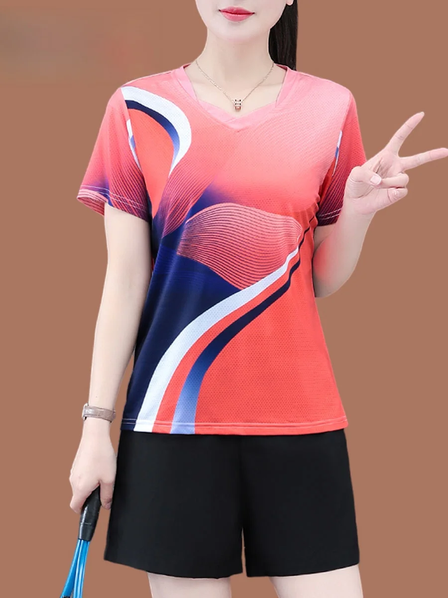 

Спортивный комплект TUCANO Ice Silk Quick Dry для женщин: летний новый свободный костюм для бега из двух частей, нейлоновая ткань