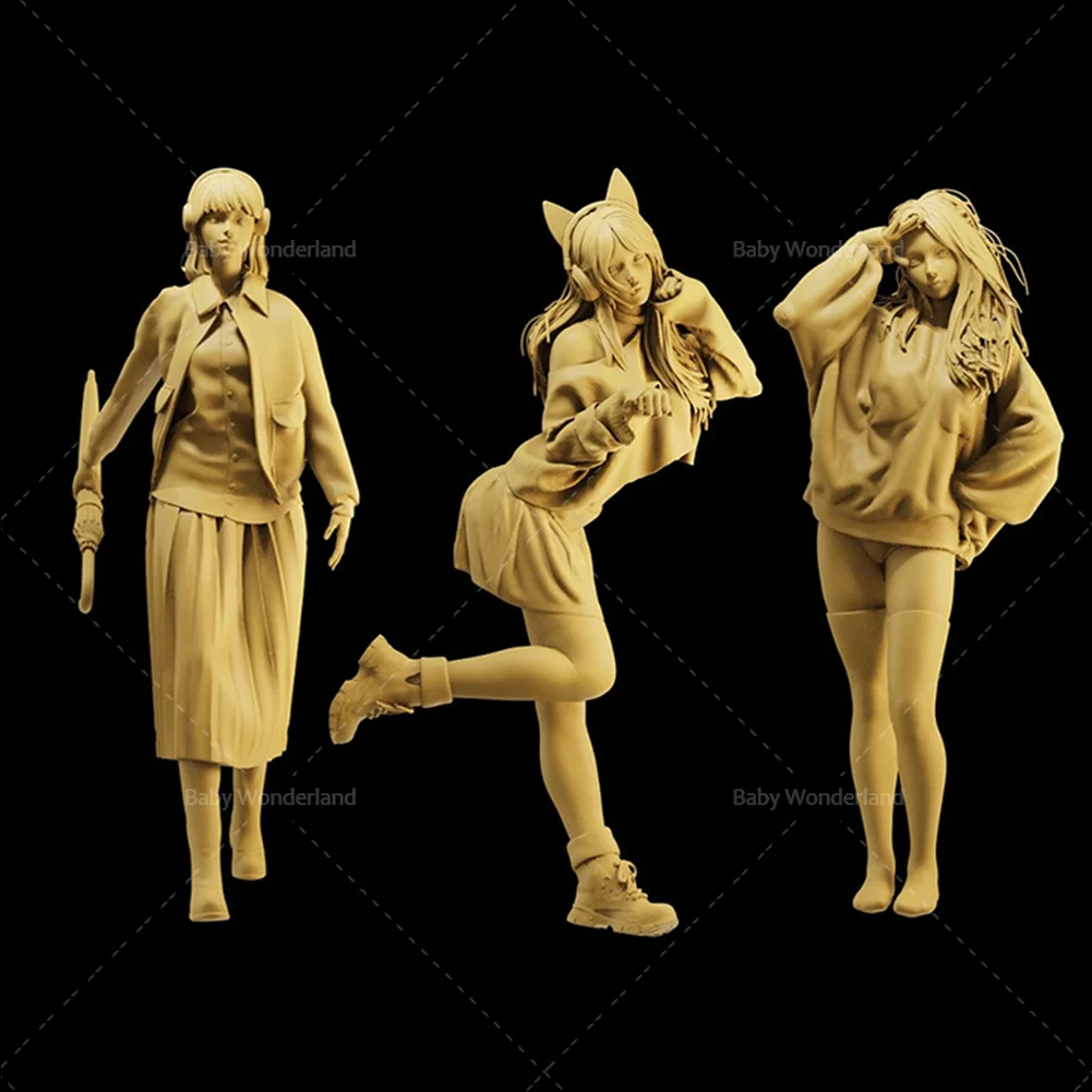 In Stock 1/64 1/43 1/35 Sexy And Cute Hoodie With Umbrella Girl Figures Unpainted Model Creative Photography Scene Vehicle Toys