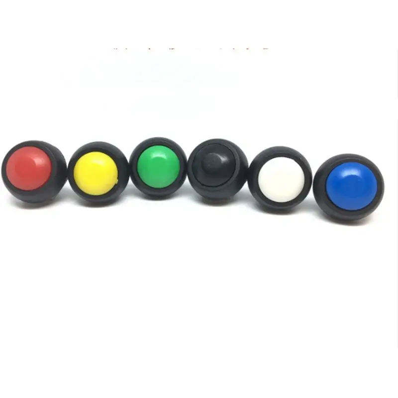A46U 10Pcs 2Pin Mini Switch 12Mm 1A Waterproof Switch PBS-33B 12V Momentary Push Button Switch Reset Non-Locking PBS-33B