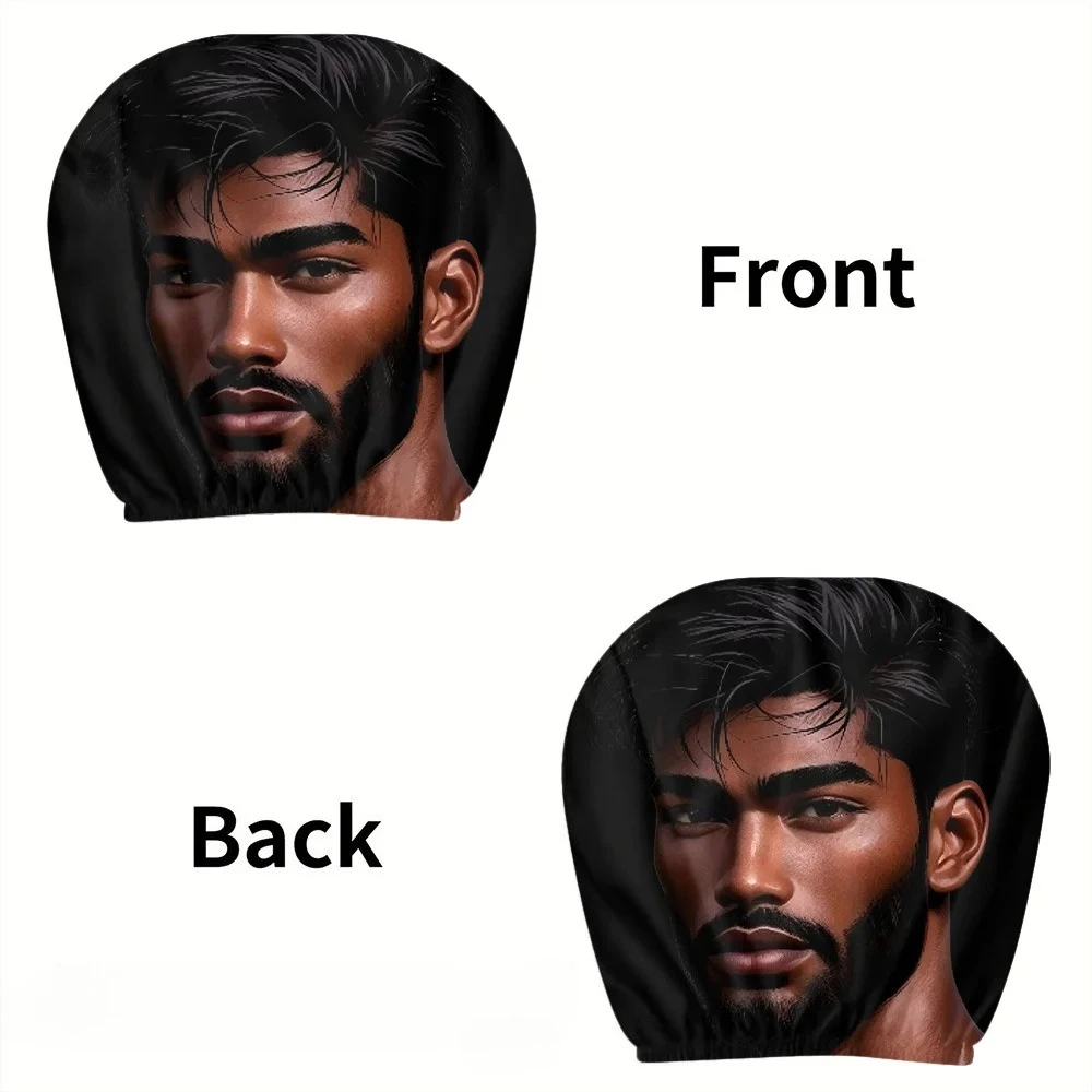 Male Portrait Print Car Headrest Cover, Soft & Easy To Clean, Daily Commuting Car Headrest Cover