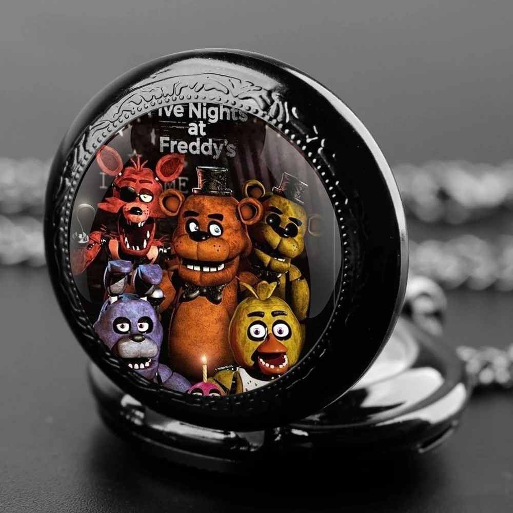 A-Five A-Nights At A-Freddy´s Quartz Pocket Watch Unique Clock Chain Jewelry Pendant Children's Birthday Gift Reloj De Bolsillo