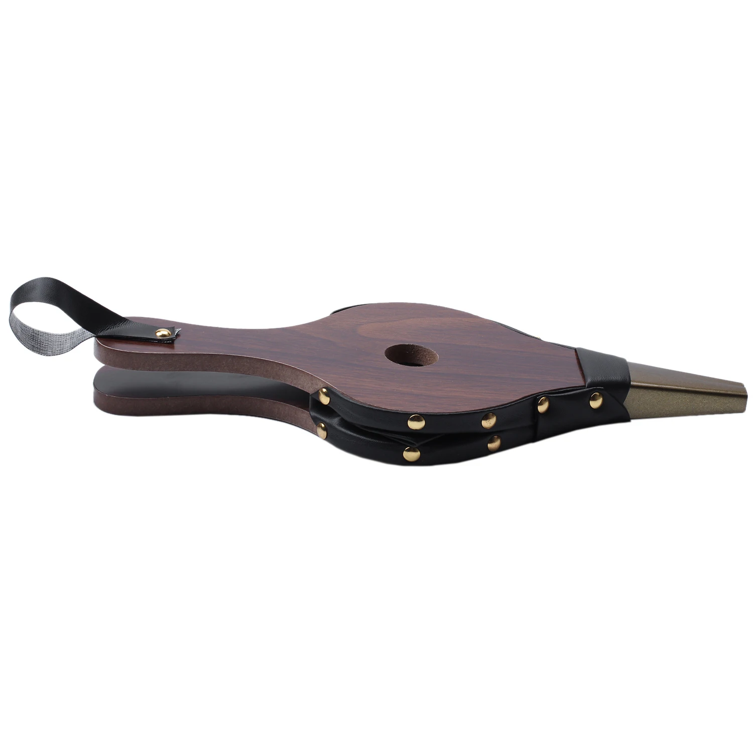 A68P-Vintage Mini Hand Bellows Dark Brown Fireplace Blower Traditional Stove Fire Lighter Fan For Home Diy Fireside Accesso