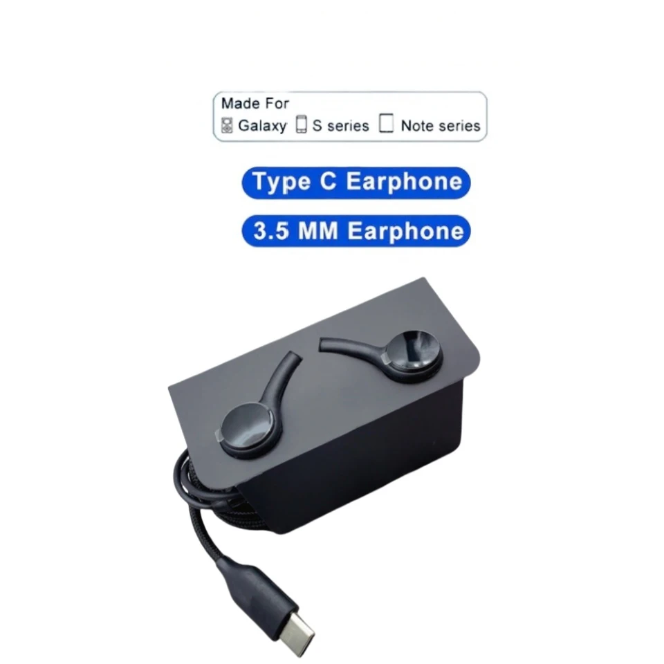 Type C Wired Earphone For Samsung Galaxy S23 S21 S22 Ultra Plus 3.5 mm Earbuds Headphones A54 A34 A53 Accessories