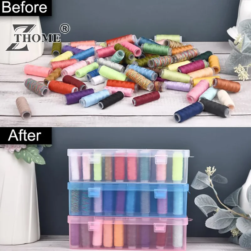 New Sewing Thread Storage Box 24/42 Spools Bobbin Organize Case Container Storage Box Craft Spool Display Rack