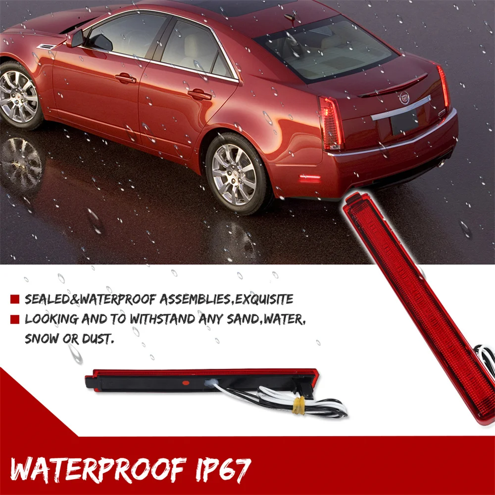 Czerwone LED-owe tylne światła obrysowe w zderzaku, kierunkowskazy, światła postojowe do Cadillac CTS 2008-2013 i CTS-V 2009-2013, światła pozycyjne