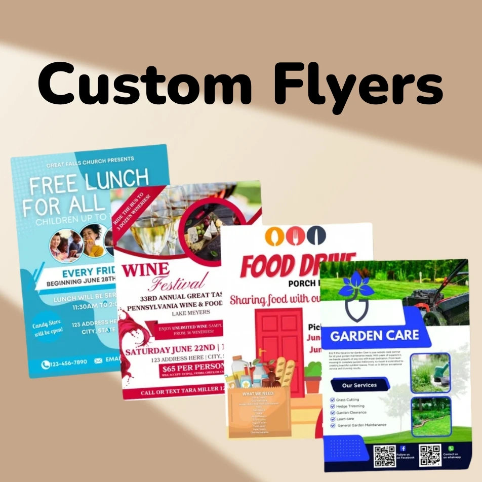 

Custom Flyers A6/A5/A4 Flyer for Small Business Premium Paper Flyers Price List Introduction Advertisement Double-Sided Printing