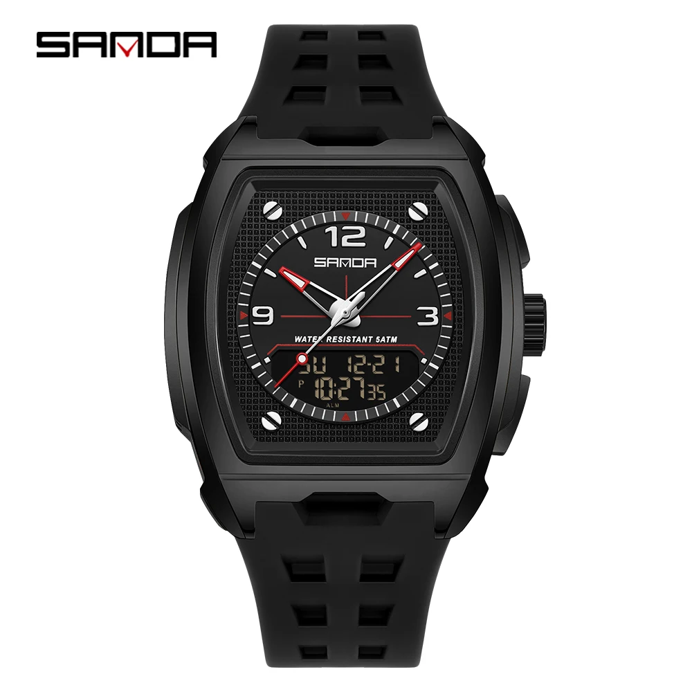 SANDA 5109 Sport-LED-Uhr Luxus für Herren Stoßfest Multifunktional Trendige Studenten-Elektronik-Quarzuhr 2026