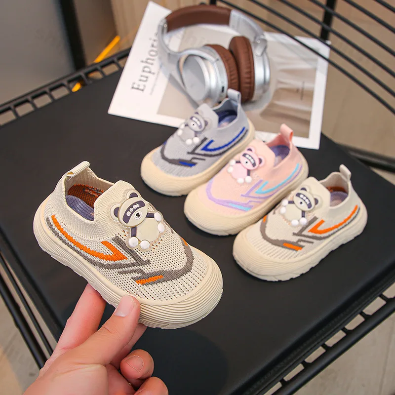 

Новая повседневная спортивная обувь для мальчиков, дышащие удобные сетчатые кроссовки без шнуровки на лето 2025 года, детские кроссовки без шнуровки с открытым носком