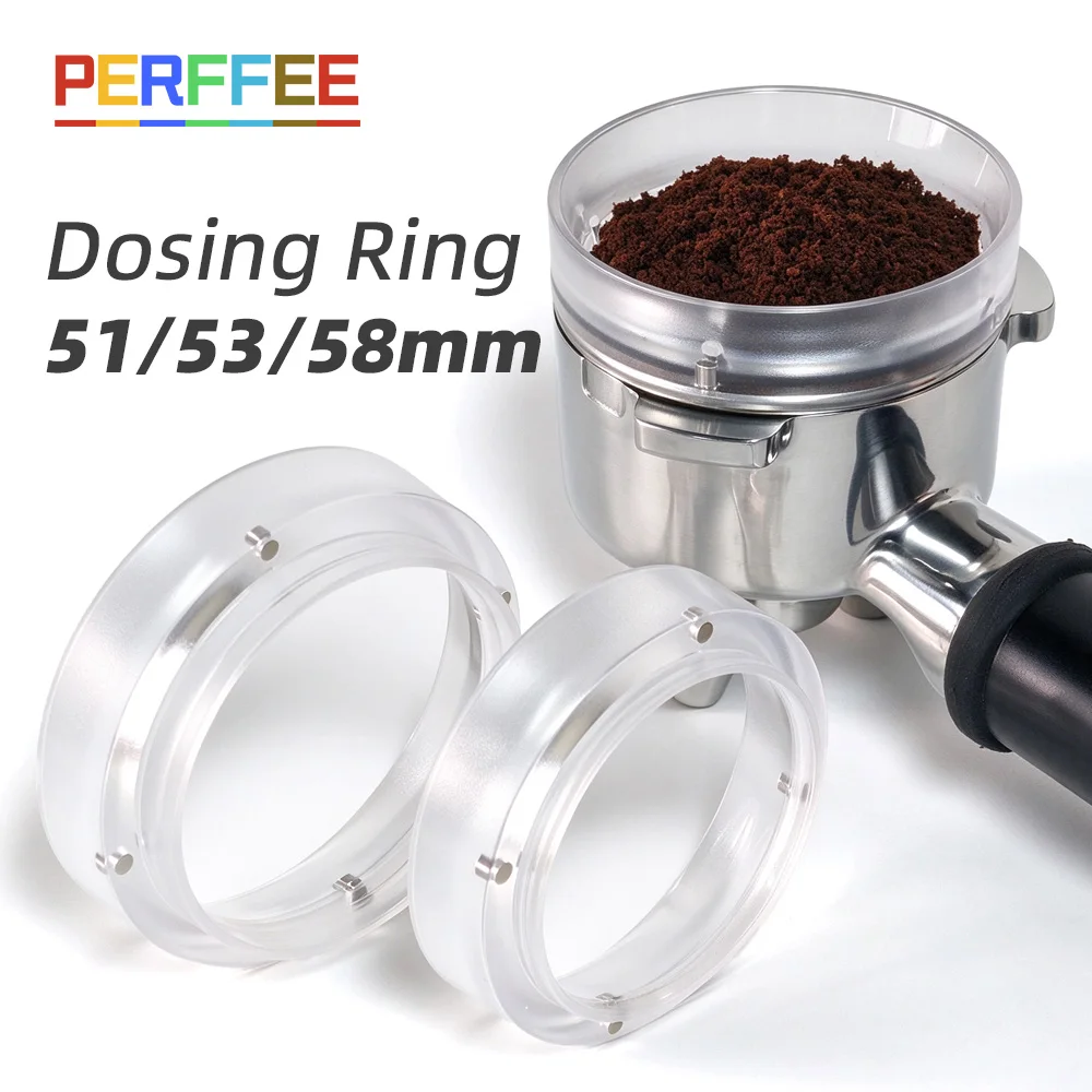 PERFFEE Anillo dosificador para espresso de 51mm 53 mm 58mm Embudo dosificador para café de plástico PC mate magnético de 54mm Accesorios para café Herramienta para baristas