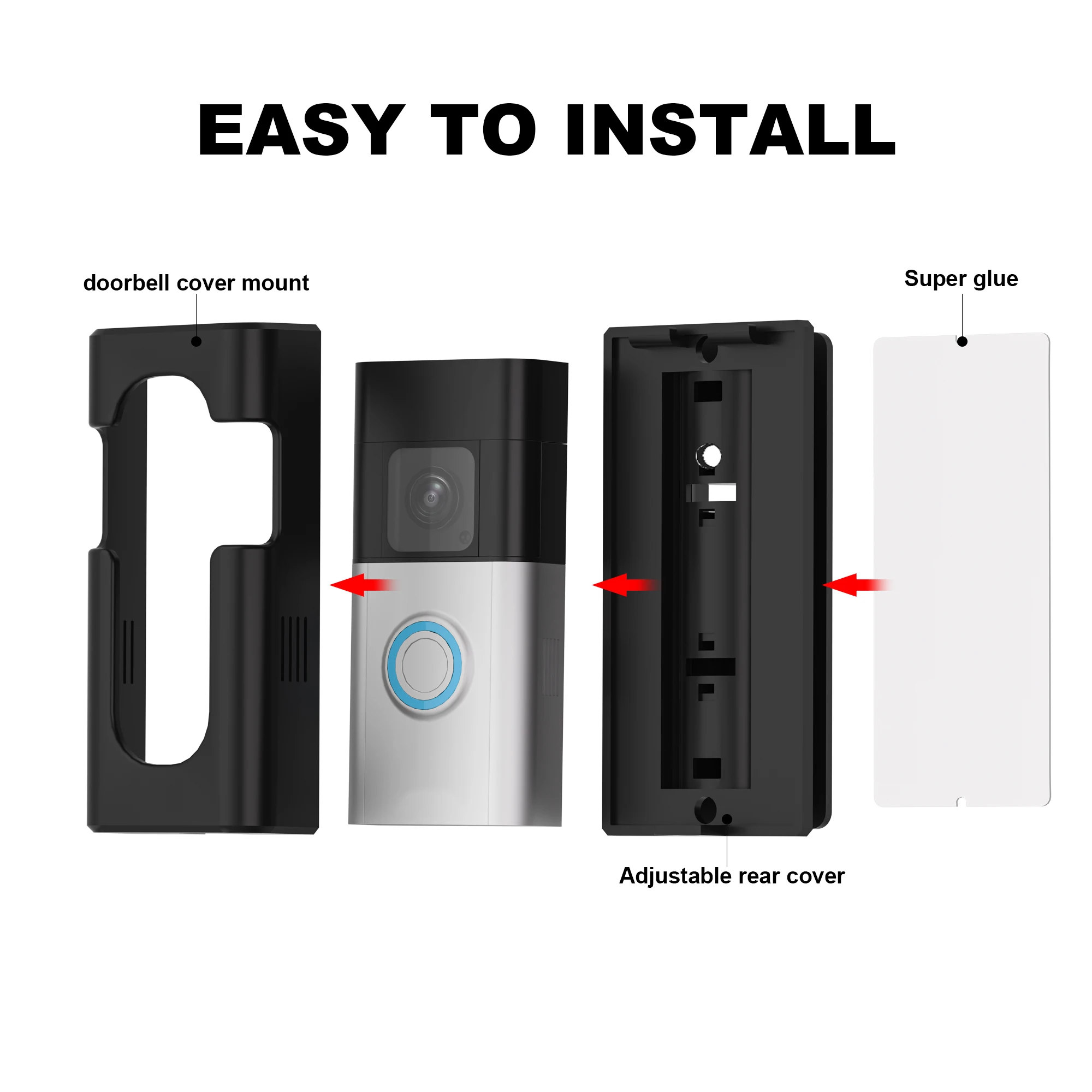 For Ring/Blink Doorbell bracket Mount Adhesive Mount/Drilling, Adjustable Angle,Compatible With Video Doorbell R4/3/3plus/2/1