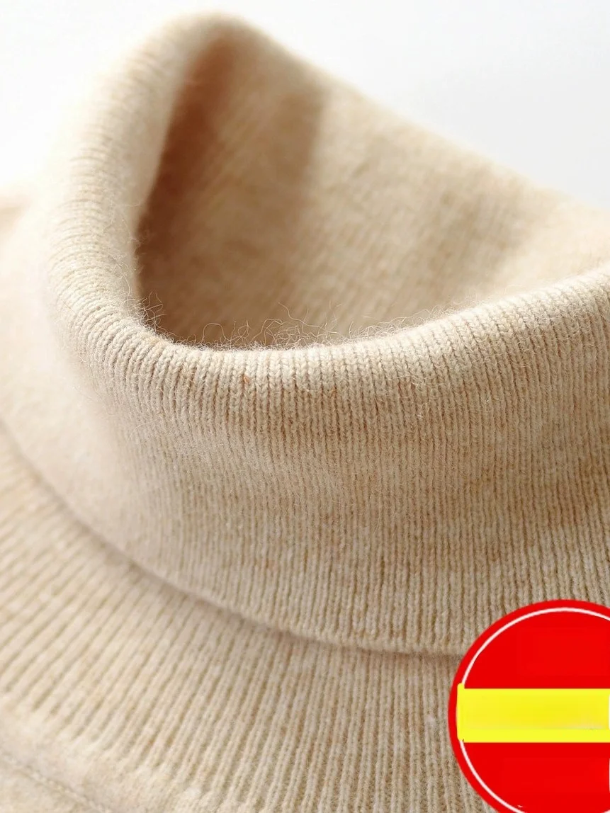 

Мужской шерстяной свитер Thiened, осенне-зимняя новинка, с высоким воротником, свободного кроя, базовый вязаный, однотонный, модный...