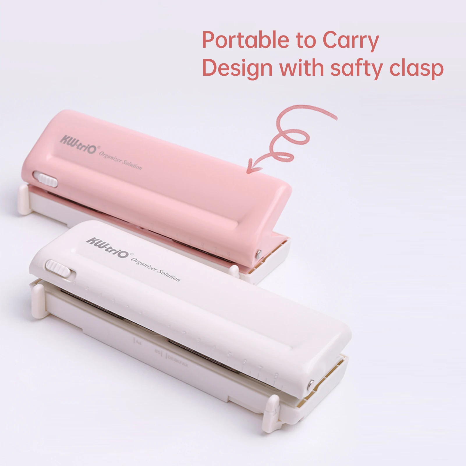 KW-triO قابل للتعديل 6 فتحات لسطح المكتب لكمة لـ A4/A5/A6/A7/B5/الشخصية/Deskfax منظم مخطط الألبان سعة 10 ورقة