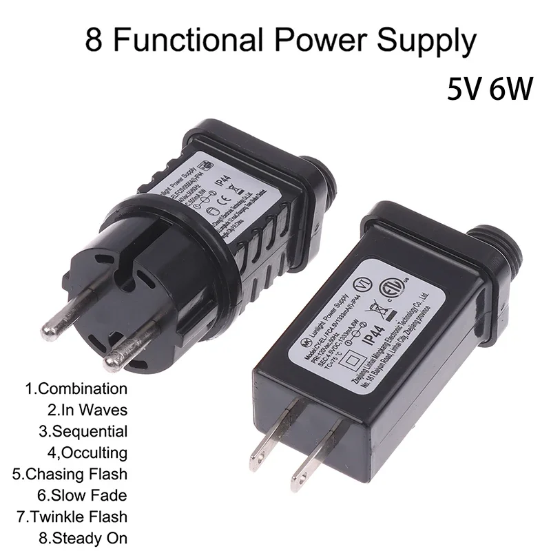 Eu/us Plug 5VDC 6W 8 Functional SELV LED Lamp Driver Switch Adapter IP44 Waterproof Laser Lighting Europe Power Supply