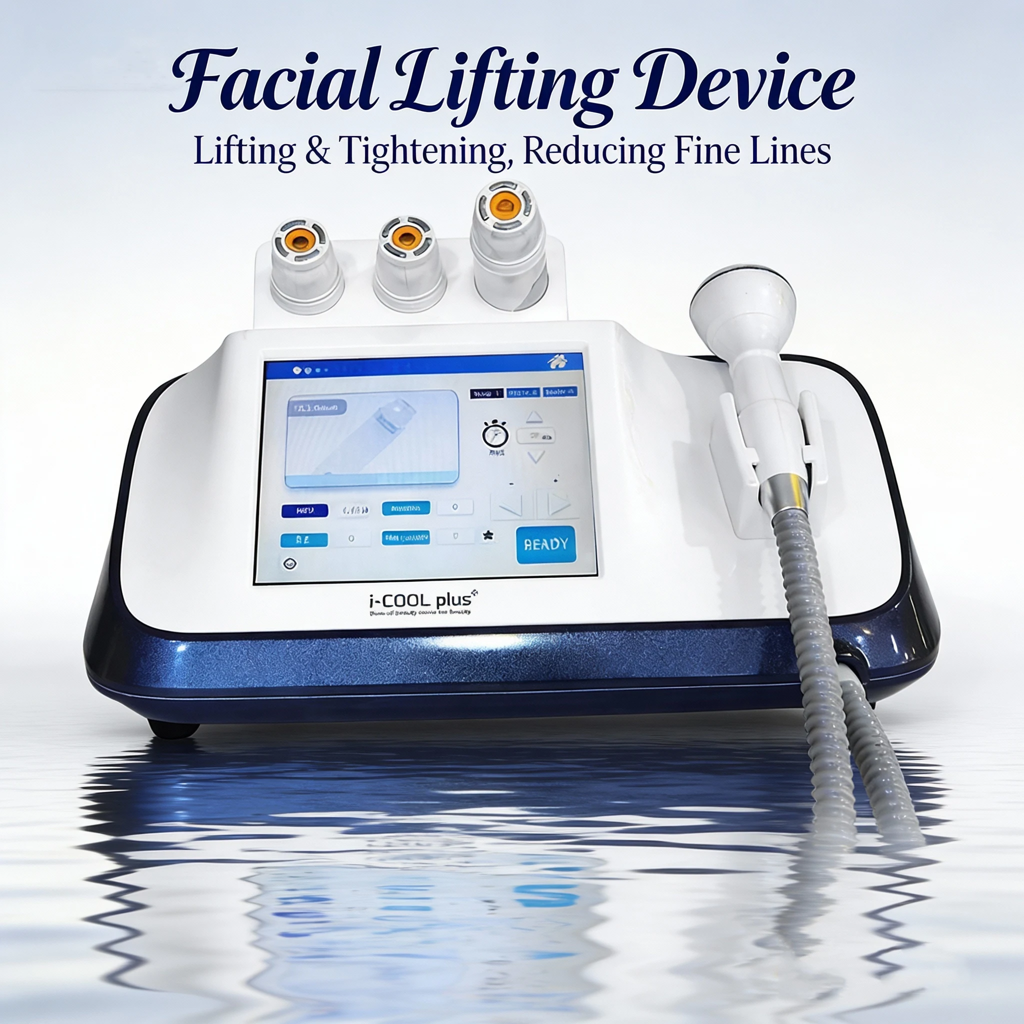 Facial Lifting Device Lifts the Face and Around the Eyes with a Skin Rejuvenation Device to Reduce Fine Lines and Shrink