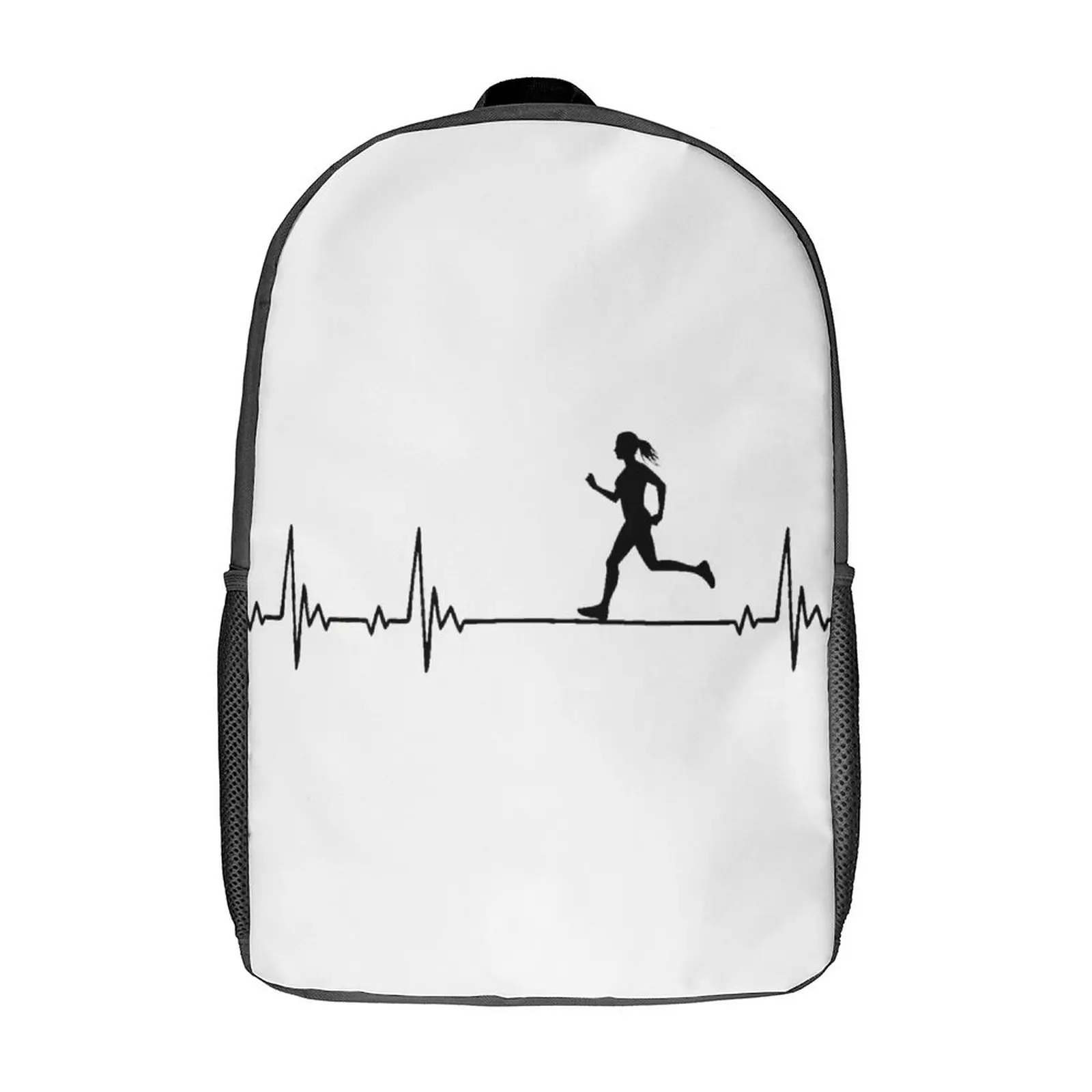 

Runner Heartbeat ECG Gift for Women And Girls 3 in 1 Set 17 Inch Backpack Lunch Bag Pen Bag Lasting Rucksack Comfortable Sports