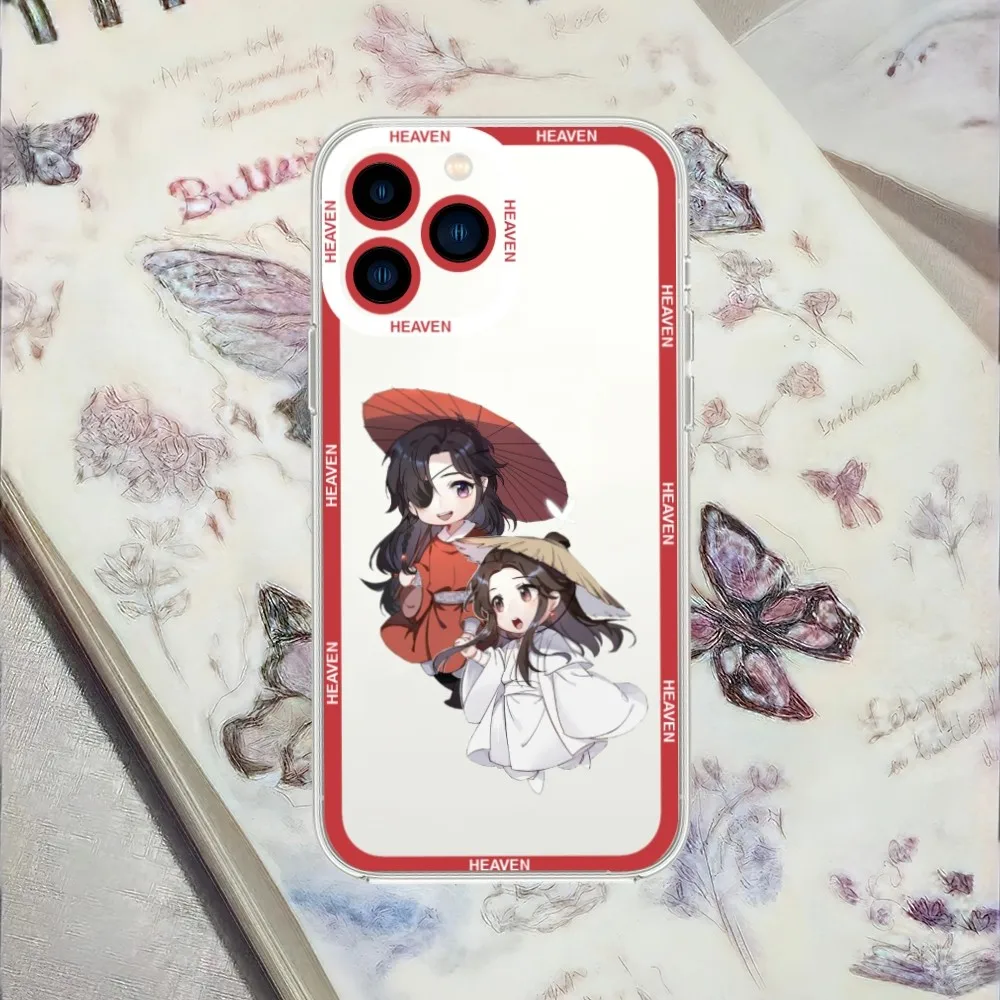 bilibili Comics TV Heaven Officials Blessing Phone Case For iPhone 13 14 Mini 11 12 Pro Max Transparent Shell