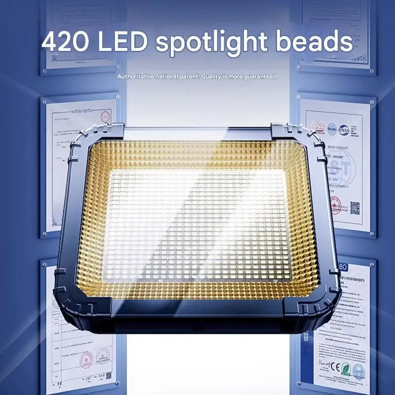 【IP66 16000 مللي أمبير ضوء ستروب】مصباح LED مربع مقاوم للماء 8 ساعات + وقت التشغيل، 3 أوضاع و SOS، شاحن USB بخطاف مغناطيسي للتخييم في حالات الطوارئ #2