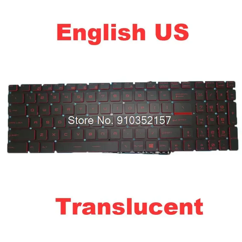 Laptop Translucent Keyboard For MSI GS70 GS60 GT72 GT62 V143422KK1 UI S1N3EUS262SA0 S1N-3EUS262-SA0 English US Crystal Keycap