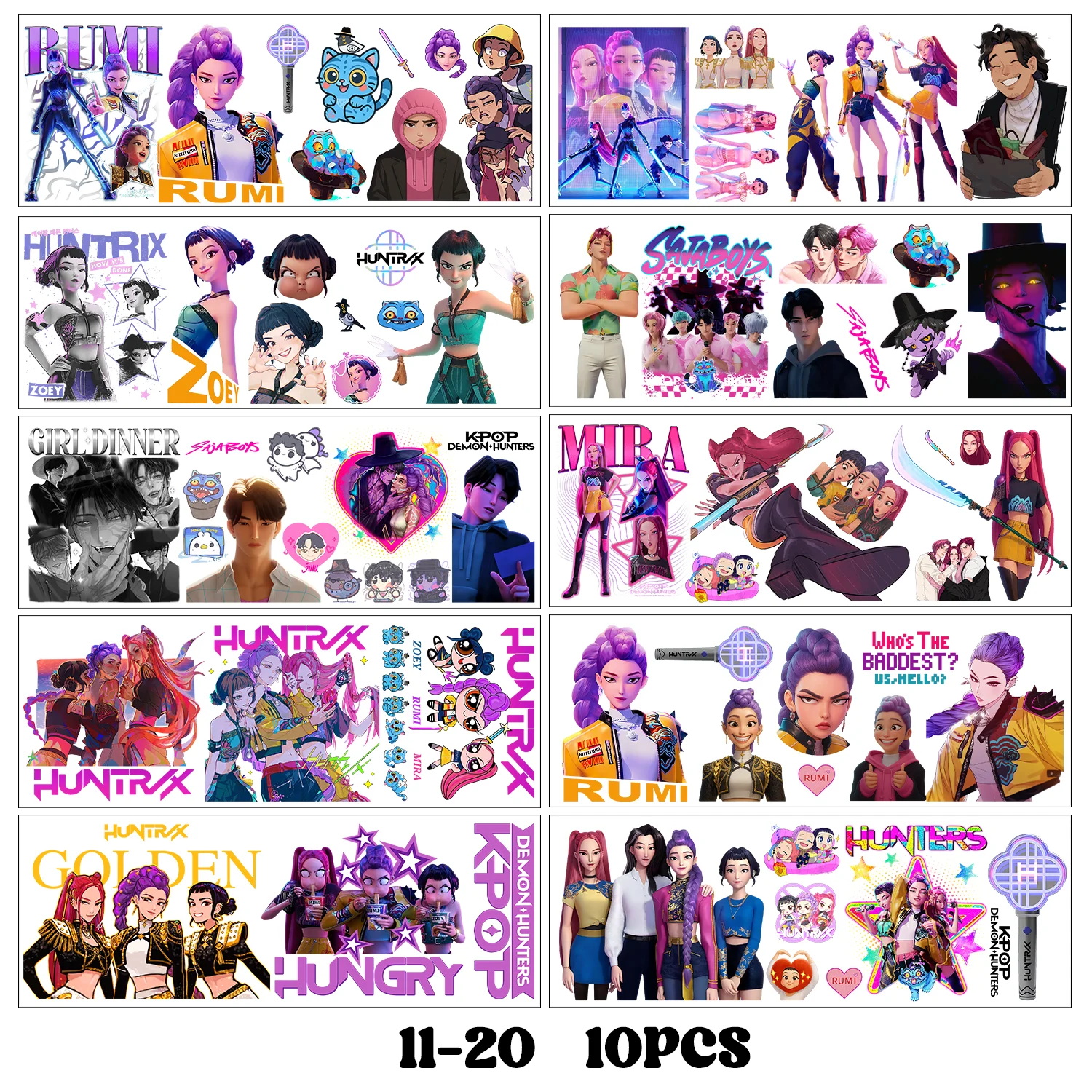 K-POP شيطان الصيادين HUNTRX ملصق ميرا زوي رومي نقل kpop سالانا بنين Uvdtf زجاجة K البوب كريستال ملصق Uv Dtf كوب سيارة يلتف #1