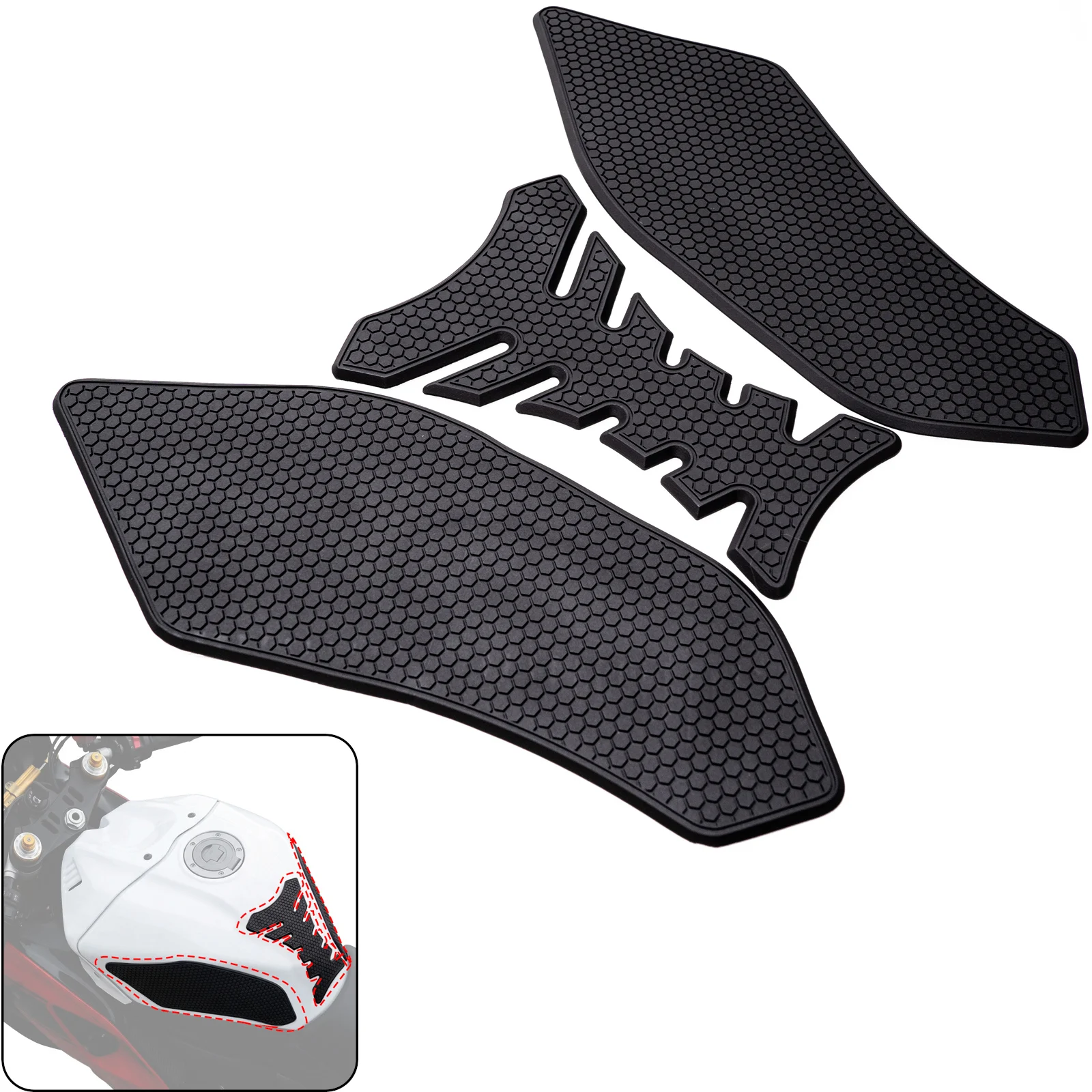 

for yzf R9 2025 - Motorcycle Gas Tank Slip Sticker Side Knee Fuel Tank Anti Slip Grip Silicone Pad
