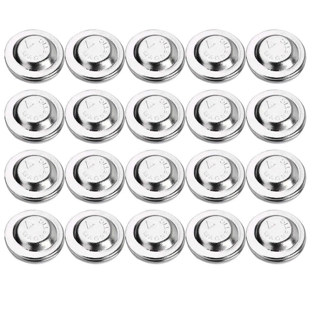 

20 Pcs Clothes Pins Clip Circle Badges Magnet Buttons Label Magnetic Scarf Buckle Snap Silver Collar