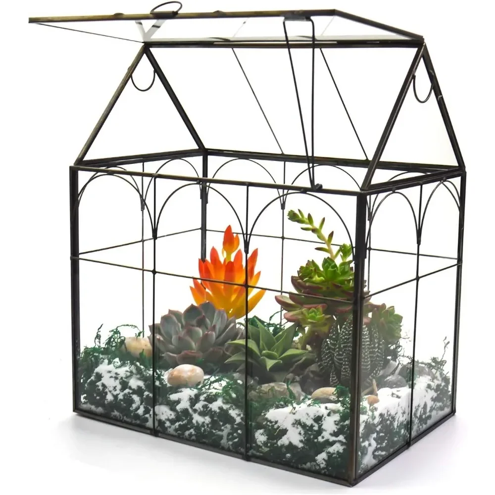 Large Tall Plant Greenhouse Terrarium Glass with Lid, 8.7