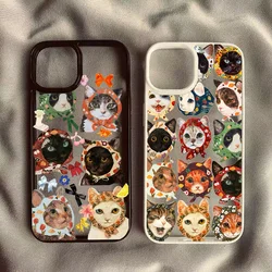 Phone Case For Samsung Galaxy S26 S25 S24 Ultra A06 A16 A54 A55 A35 A15 A34 5G S23 S21 S25 FE Colorful Cat Design Clear Cover