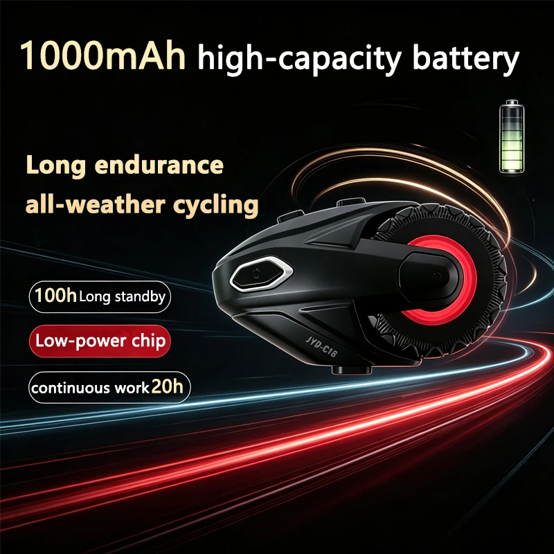 Motorcycle Helmet Bluetooth Walkie Talkie C18 500M 2 Rider Walkie Talkie BT5.4 Wind Noise Reduction Waterproof Helmet Headphones