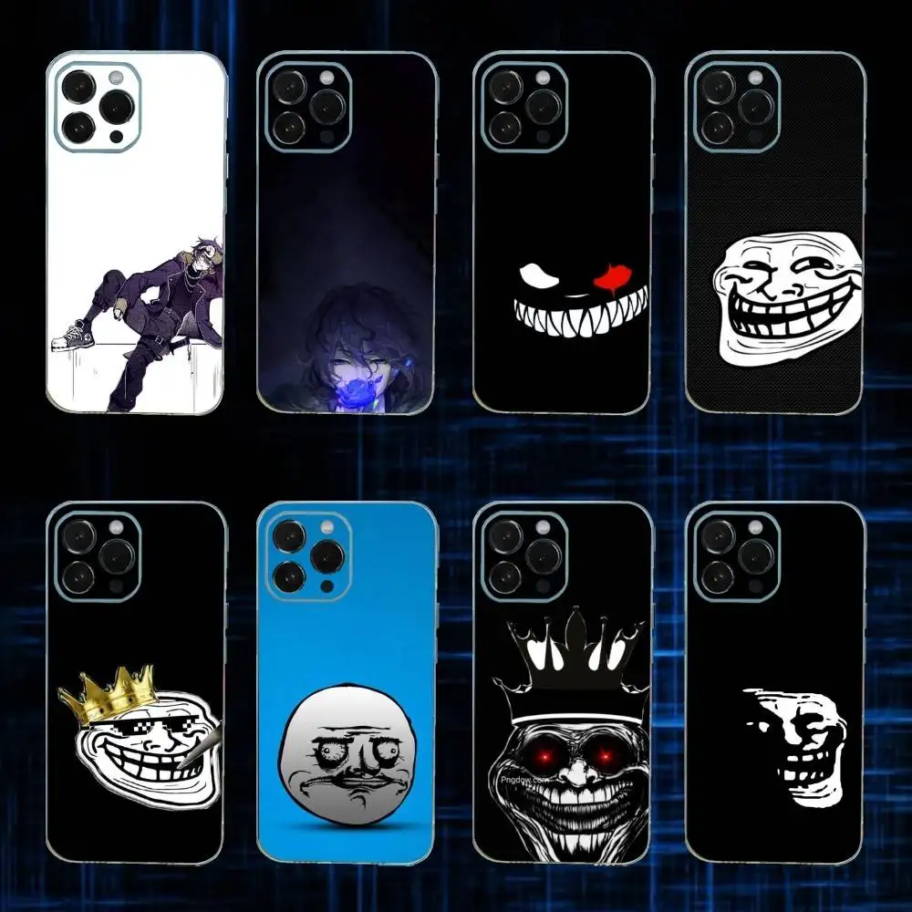 

T-Trollfaces Comics Memes Phone Case For iPhone17,16,15,14,13,12,11 Plus,Pro Max Soft Transparent Cover