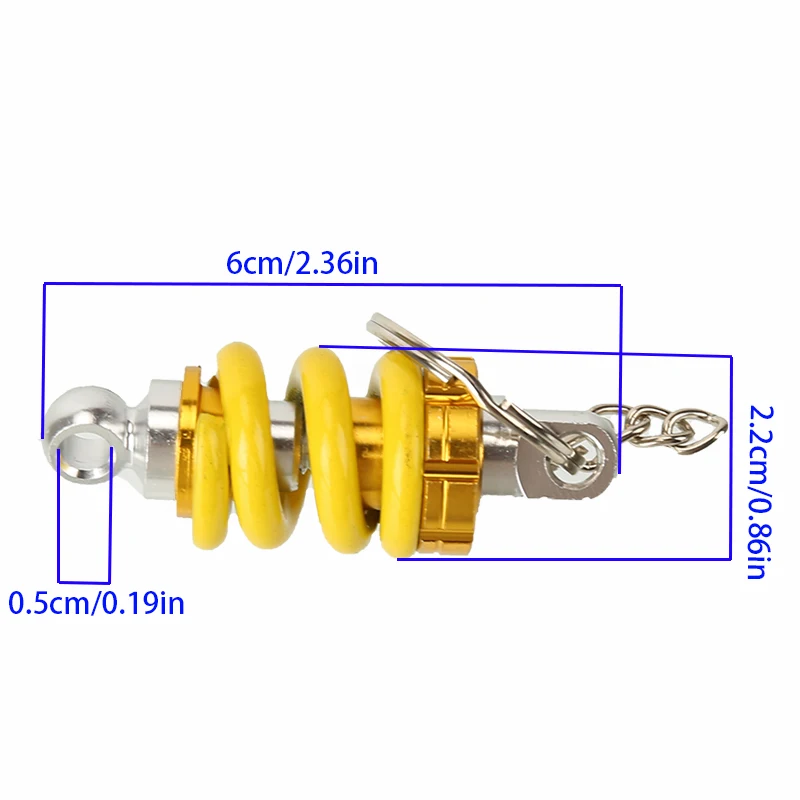 Aluminum Alloy Shock Absorber Key Ring - Practical Automotive Front Strut Pendant Designed for Cars & Scooters