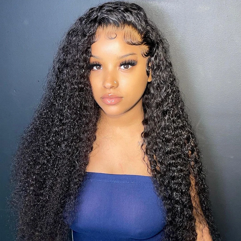 30 inch Deep Wave Lace Frontal Wigs Human Hair 13x6 HD Lace Front Wig Deep Curly Wig Brazilian Hair Glueless Wig 180 Density