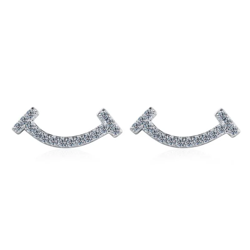 Mosang en argent regardé 925 avec visage souriant, diamant incrusté de diamant complet, maille rouge, forme géométrique originale personnalisée