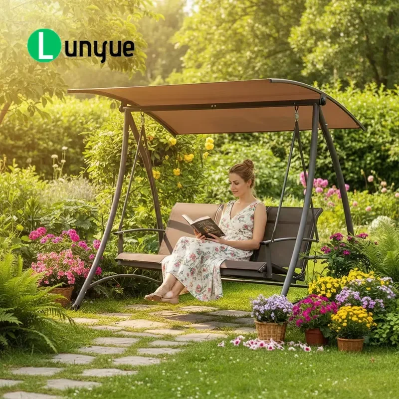 Outdoor Terrace Hanging Chair with Bracket Modern Eco Friendly Waterproof Swing for Camping Canopy Pergola Garden Patio