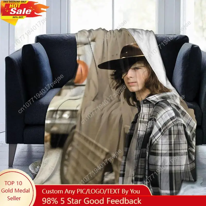 

Chandler Riggs Carl Grimes Soft and Comfortable Warm Fleece Blanket for Sofa, Bed, Office Knee pad,Bed car Camp Couch Cozy Plush