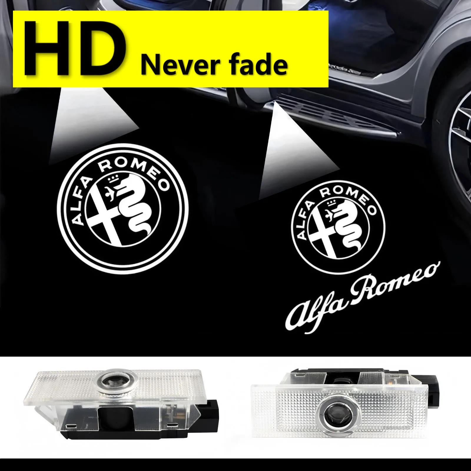 

2x HD Led Car Door Logo Projector Laser Welcome Light For Alfa Romeo Giulia Stelvio 2017-2023 Giulietta 2011-2019 GT Accessories