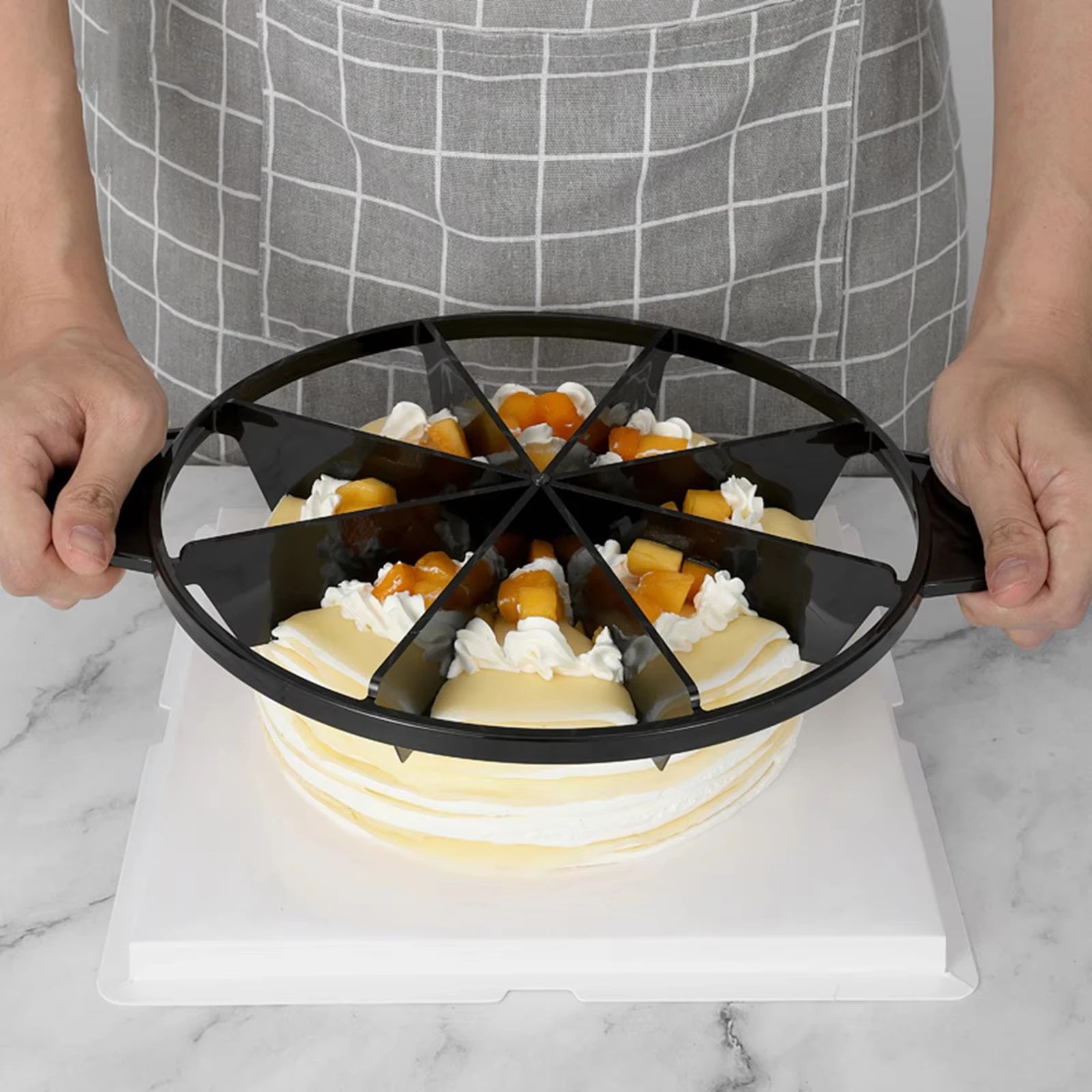 Creative Cake Cutter Slicer Plastic Pie Cutter Equal Portion Marker Round Bread Divider Pastry Cheese Pizza Cutting Press Tool