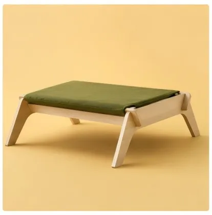 Modern Style Elevated Comfort Cat Bed Strong MDF Frame Suede Raised Pet Lounge for Living Room Cat Hammock