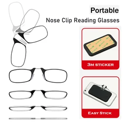 Nose Clip Portable Reading Glasses unisex Compact Rimless Ultrathin Smart Eyewear Casual Magnifying With Original Box 1.0 To 3.0