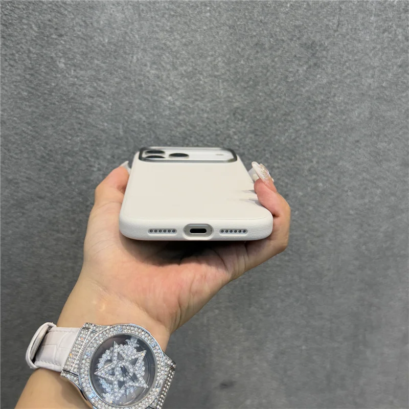 الأعمال Sle بو الجلود المغناطيسي جراب هاتف آيفون الهواء 17Pro 17Pro ماكس AI كاميرا زر سبيكة عدسة حماية غطاء الشحن