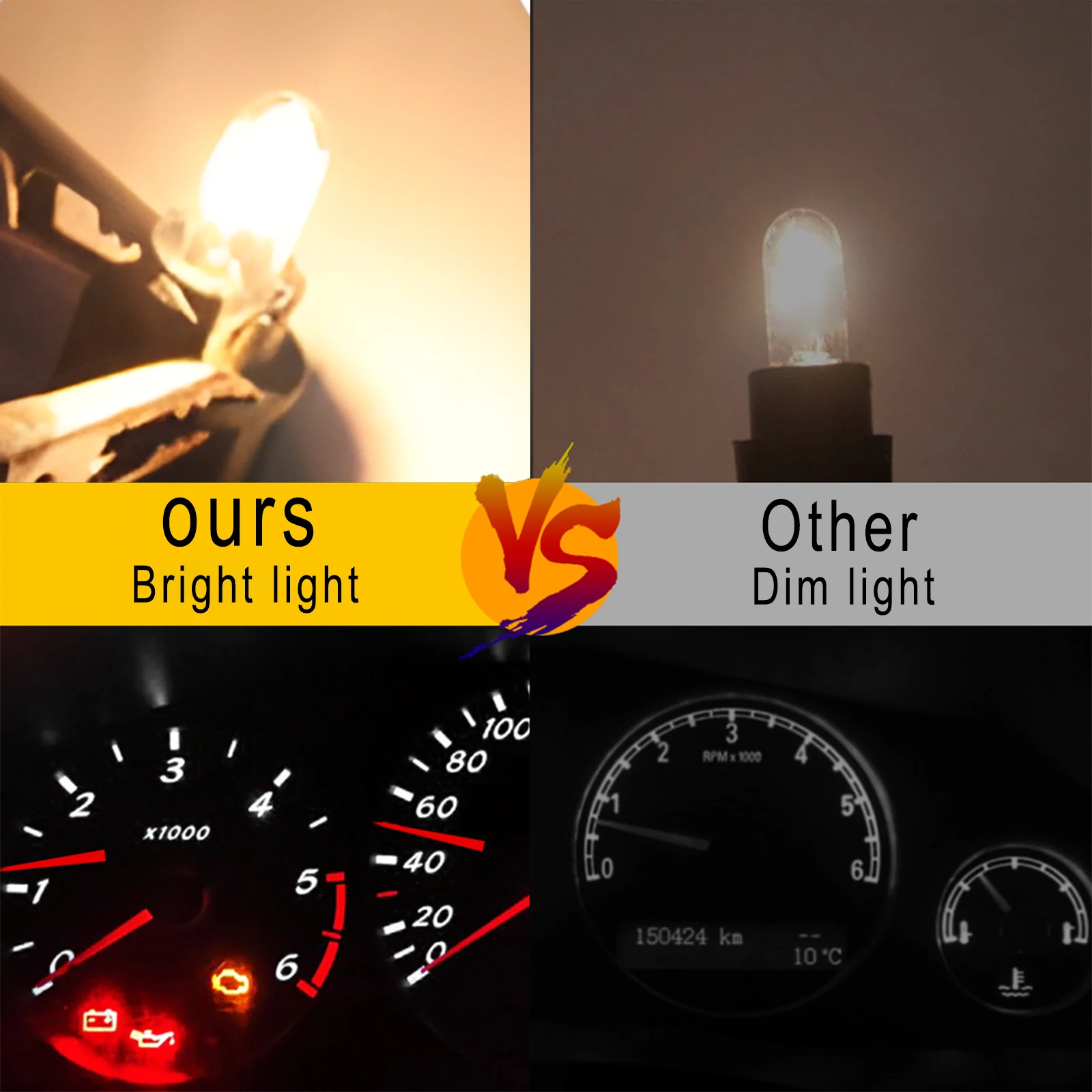 5 قطعة T5 SMD LED ضوء السيارة السيارات الباعثة للضوء ديود أداة قياس لوحة القيادة لمبات السيارات الداخلية مؤشر مصباح #3