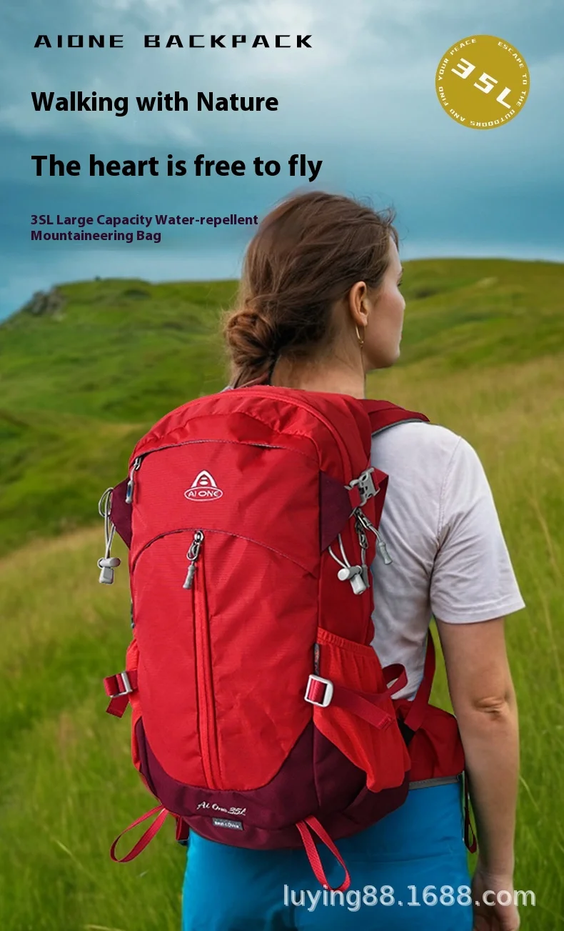 30L Lightweight Hiking Backpack with Rain Cover, Outdoor Sport Travel Bag Daypack for Camping Climbing Skiing Cycling Men Women