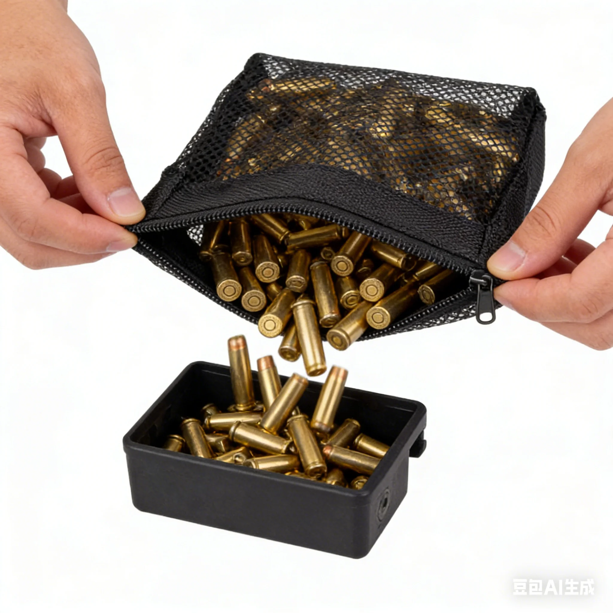 50pcs/box Two collection mesh bags, outdoor metal shell recycling bags, catch shell bags, brass catch bags