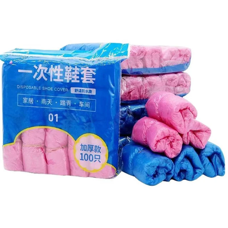 100/1500PCS Plastic Disposable Shoe Covers Non-Slip Wear-Resistant Cleaning Overshoes Outdoor Waterproof Rainy Day Carpet Clean