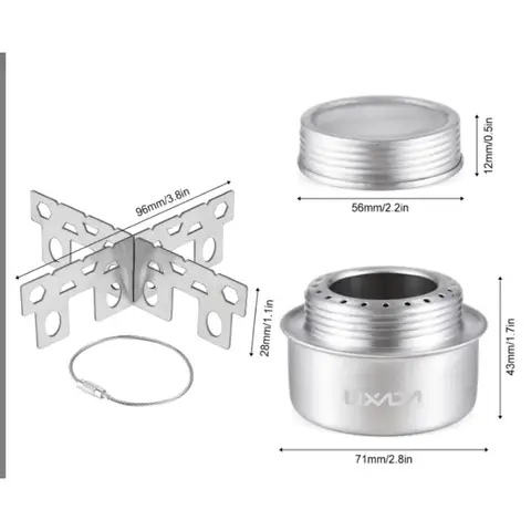 Camping Stove Portable Mini Aluminum Alloy Alcohol Stove with Lid Outdoor Camping Hiking Backpacking Cooking Stove