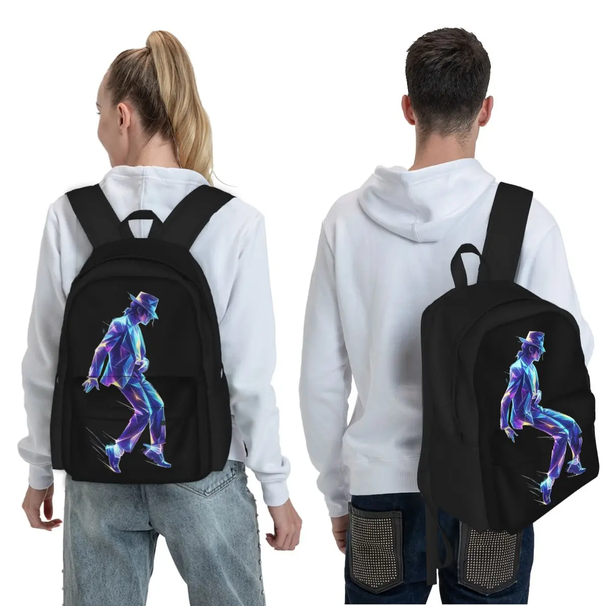 Abstract Moonwalk Legend Student Backpack School Bag Hiking Travel Daypack for Men Women Fashion Bookbag Shoulder Bags