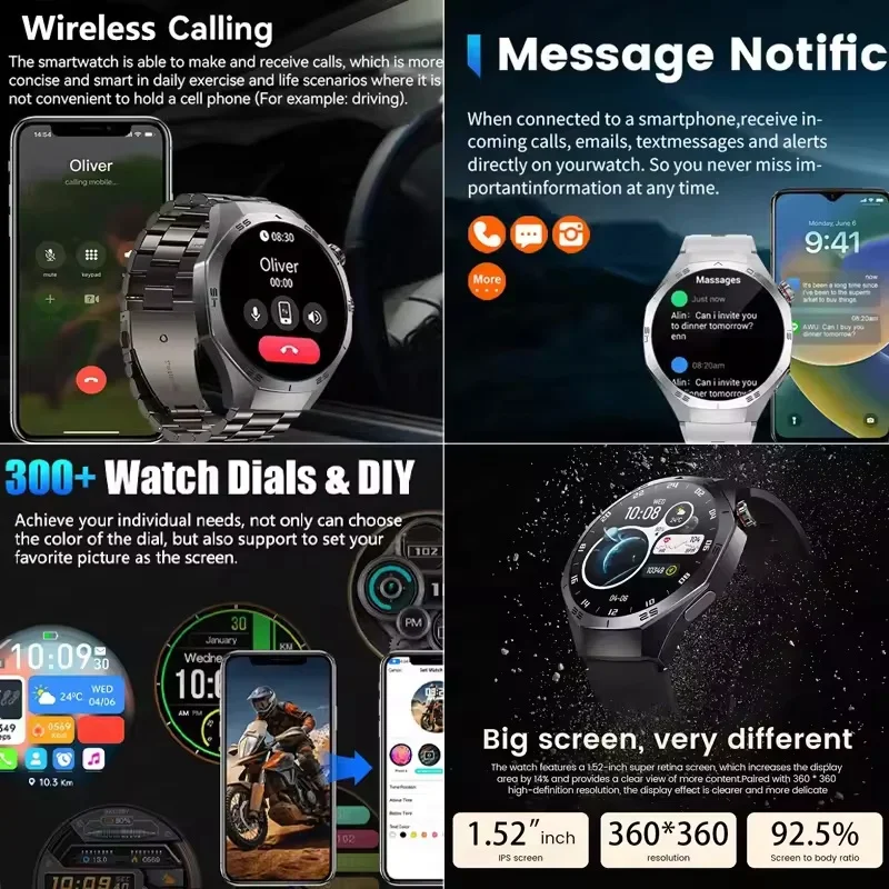 2026 ساعة جديدة 6 GT سلسلة ساعة ذكية الرجال AMOLED شاشة معدل ضربات القلب مراقبة الصحة بلوتوث دعوة الأعمال Smartwatch رجل #3