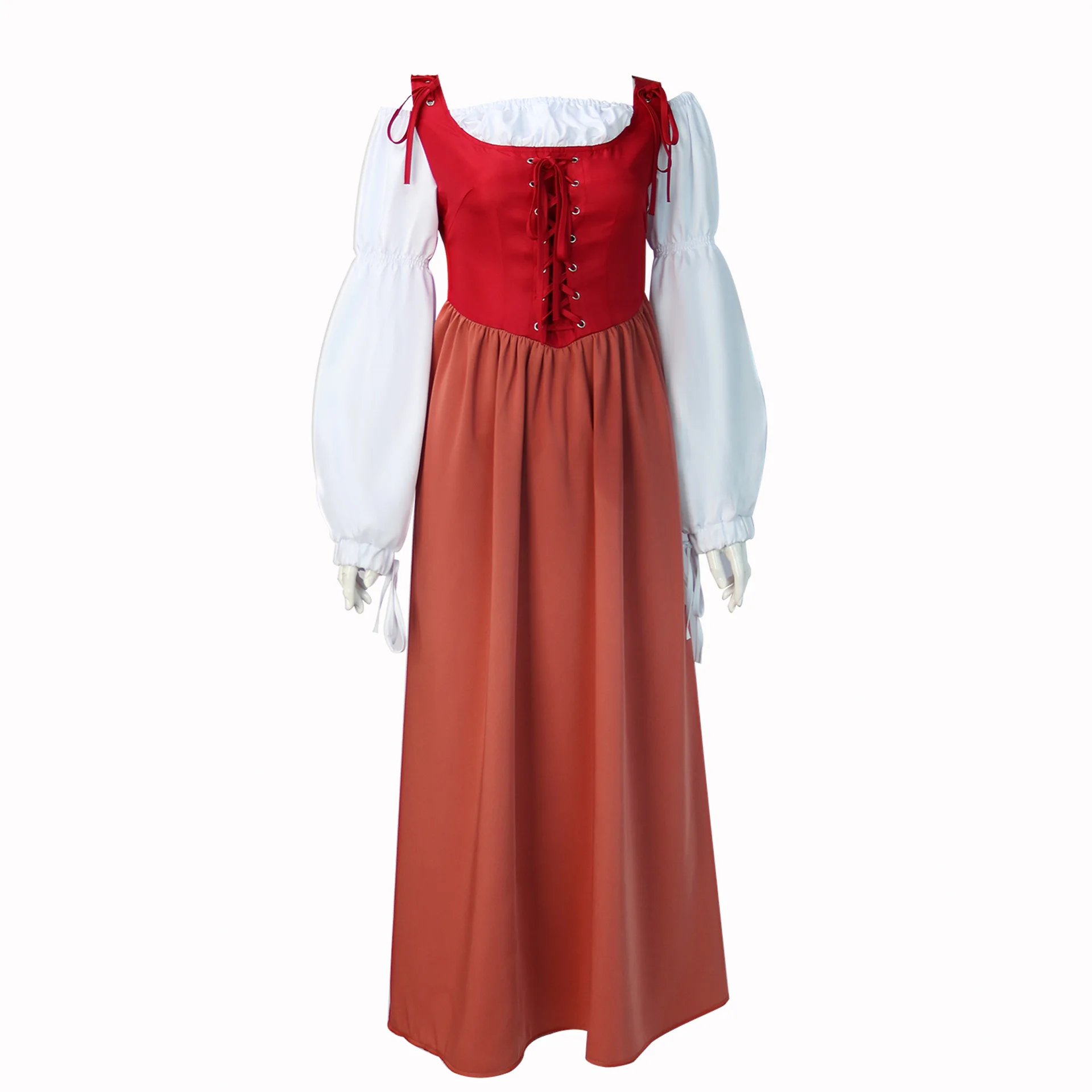 

Medieval Performance Costume Medieval Women's Laced Dress Performance Costume