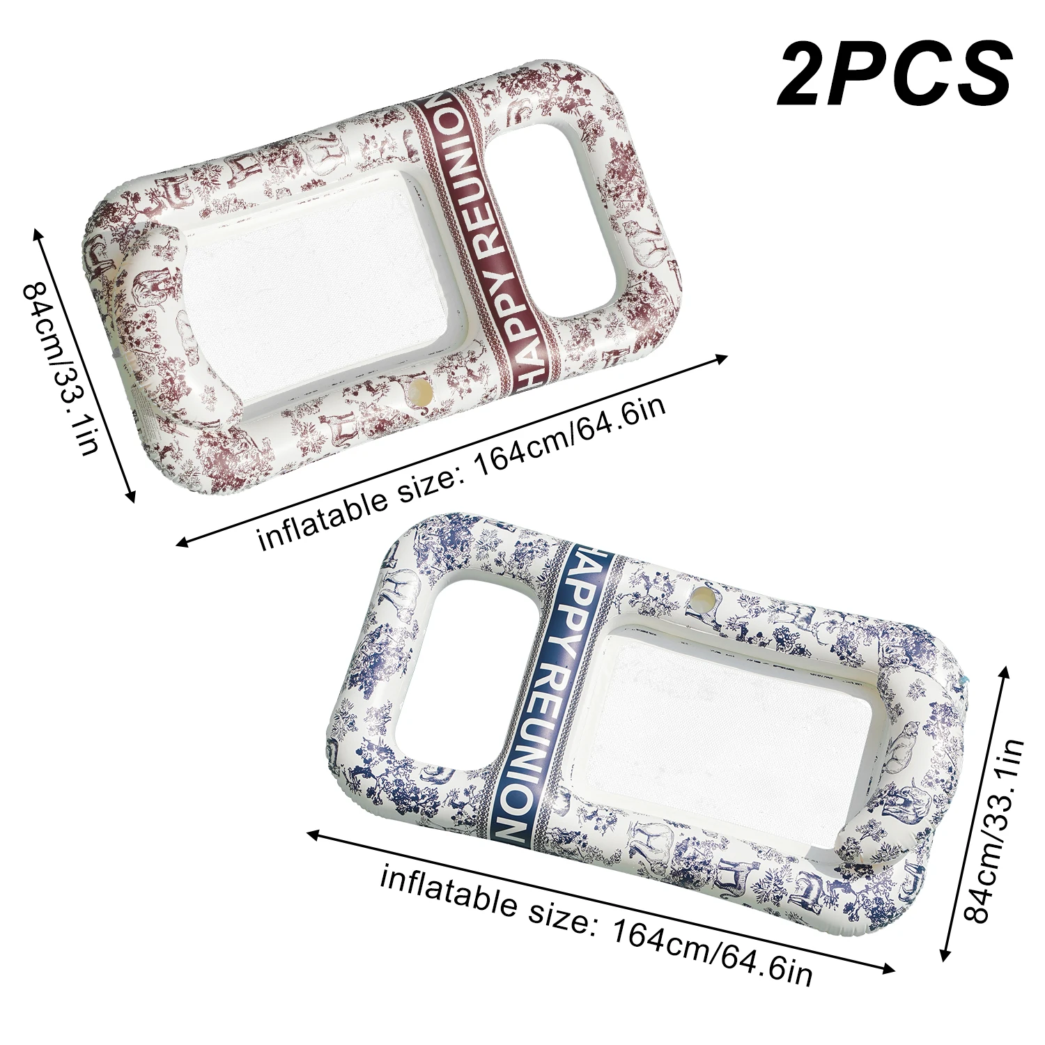 2-teilige aufblasbare Sonnenliege für den Pool, schwimmende Liegematte, Pool-Float für Erwachsene mit Kissen, Wasserliege, Partygeschenk