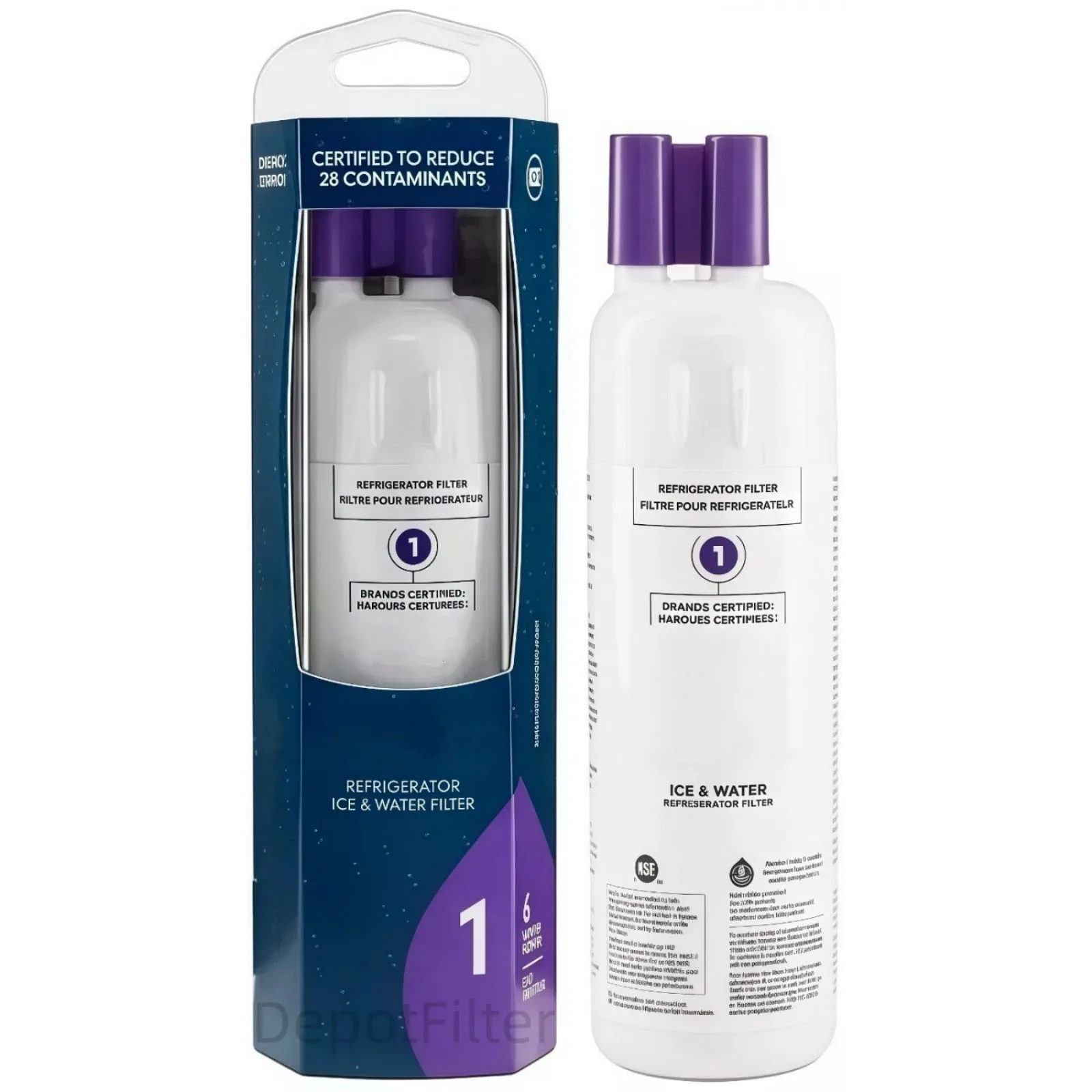 Refrigerator Water Filter for Whirlpool Everydrop EDR1RXD1 Premium Filtration for Clean Fresh Drinking Water 6 Months Lifespan